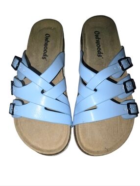Light Blue Triple-Buckle Women’s Sandals